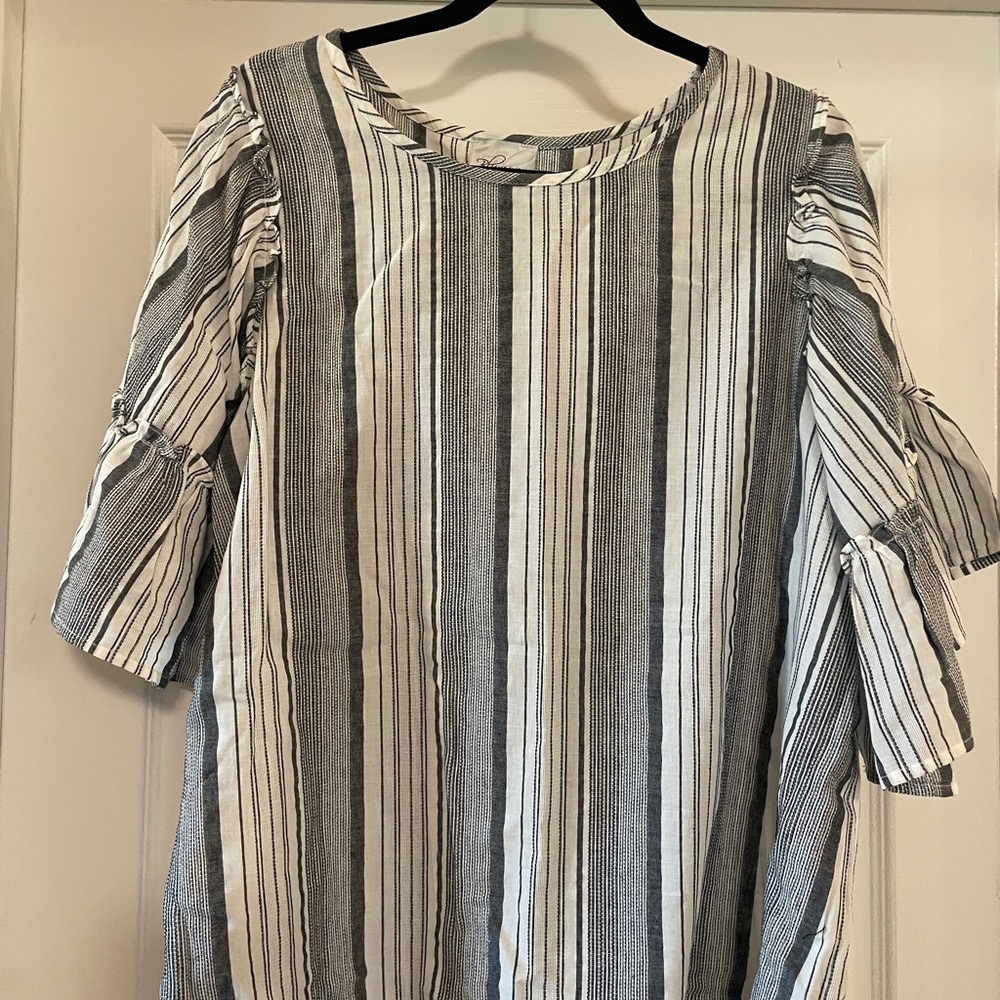 Blue Heaven Striped Black and White Blouse